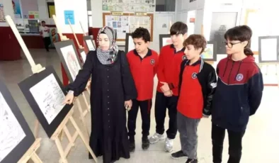 Gaziantep Ortaokul Öğrencileri, Gazze İçin Resim Sergisi Düzenledi