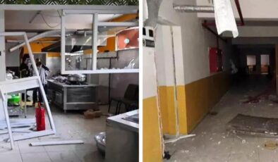 Lisede tüp patladı, bina harabeye döndü
