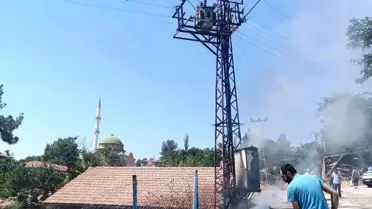 Çorum’un Osmancık ilçesinde trafoda yangın paniği