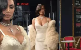 Podyuma çıkan Kim Kardashian yürüyüşüyle alay konusu oldu